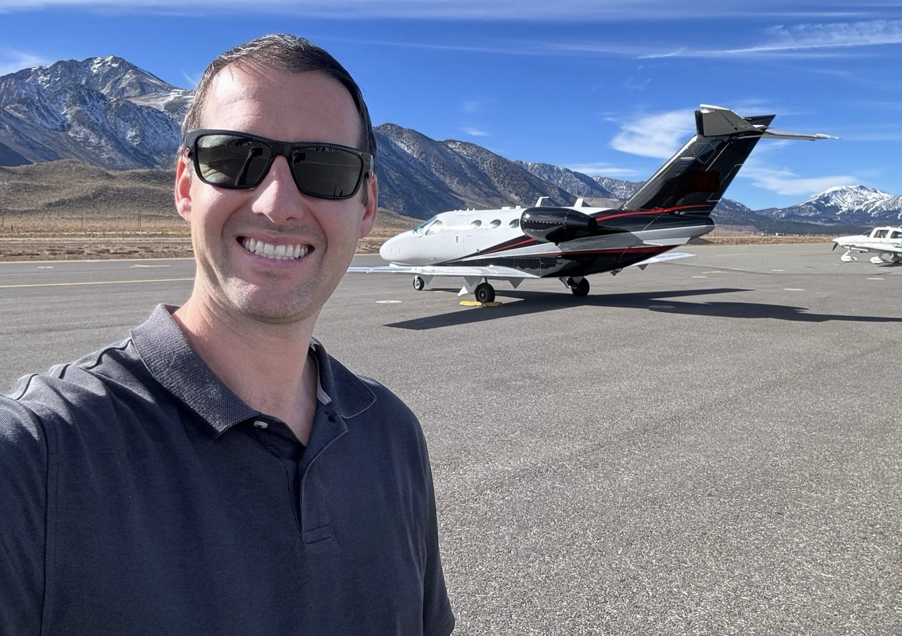 Cameron Gagnon at the airport